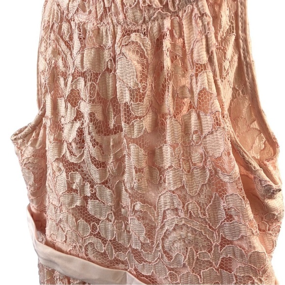 Davids Bridal Sleeveless Lace Dress Girl 6 Pink Lined Modified Halter - Picture 2 of 10